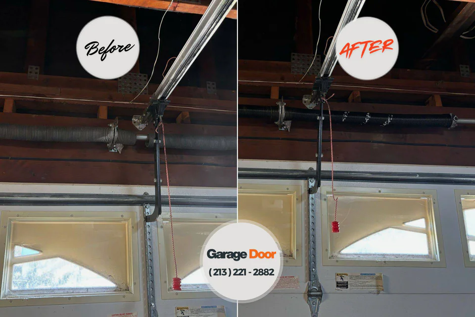 Before and after: garage door repair Congers, NY